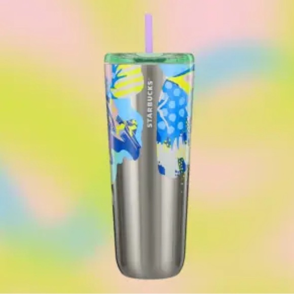 NEW Starbucks Stainless Steel New Lid Canna Lily Butterfly Hot & Cold Cup, 24oz - Picture 3 of 14